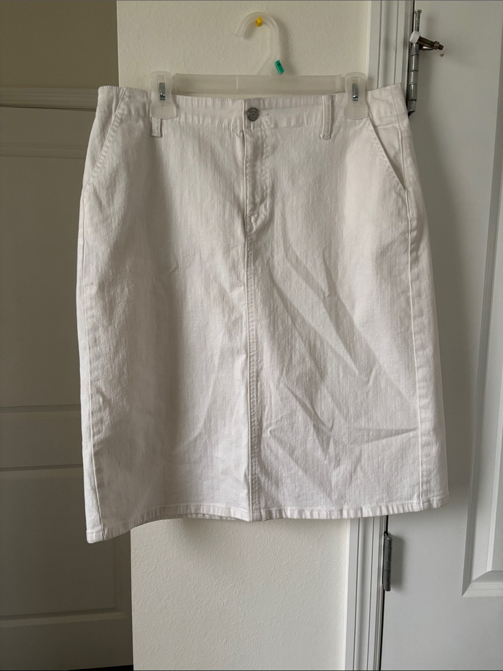 GAP White Midi Denim Skirt